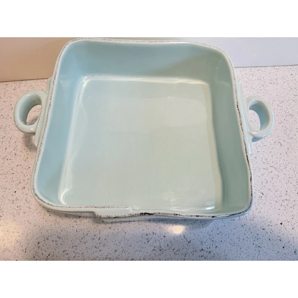 Vietri Italian Rectangle Ceramic Baking Dish Aqua 8